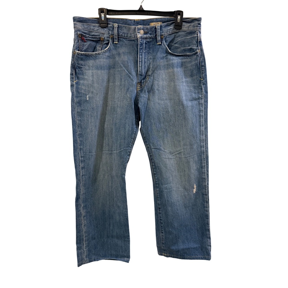 Polo Ralph Lauren Mens Straight Leg Jeans Blue Medium Wash Button Fly 34x30